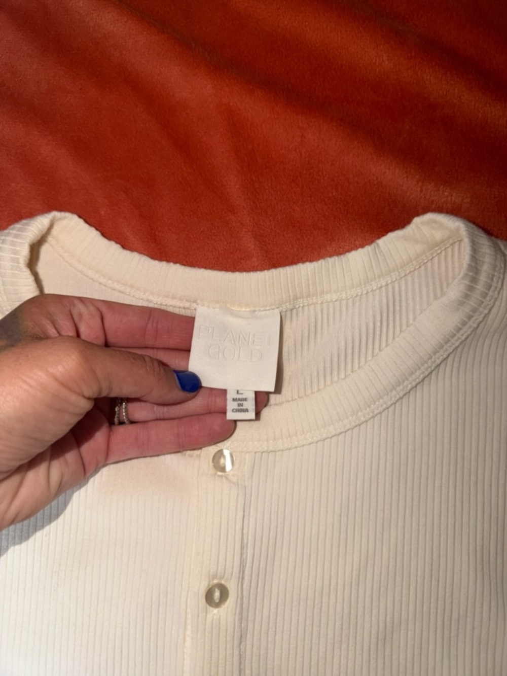Planet Gold Ribbed Button Button Up Tank - Picture 3 of 4